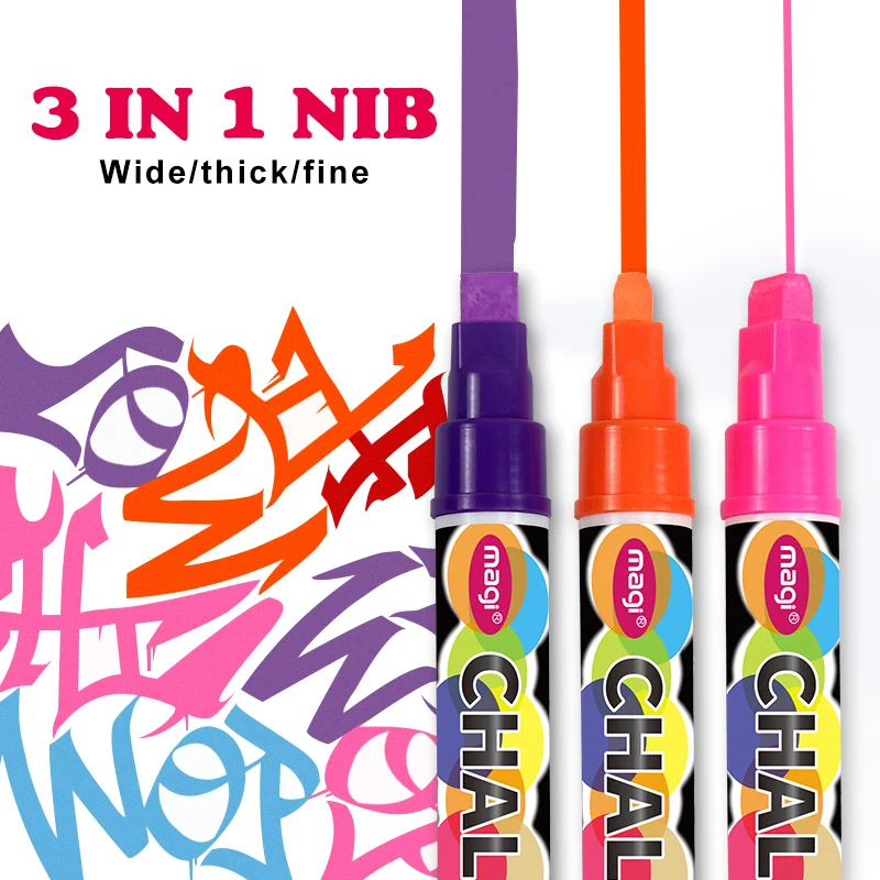 Led Neon Liquid Chalk Marker Pen Fluorescent Erasable Liquid Chalk Marker For Led Board Marker