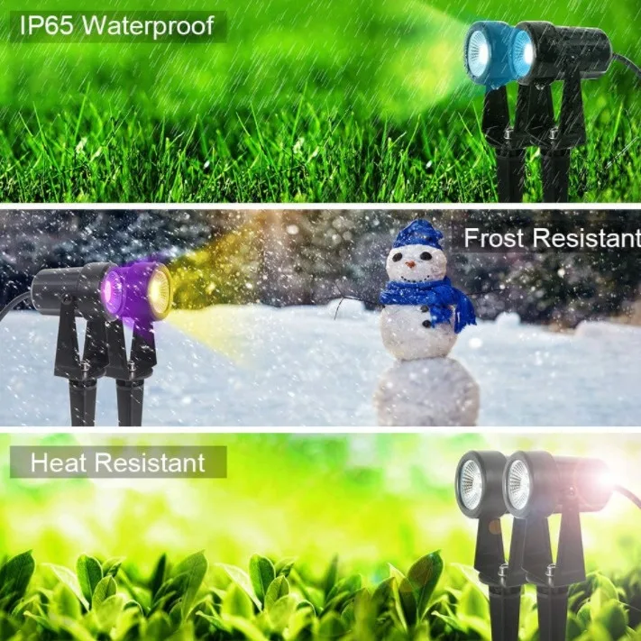 LED Garden Spotlight RGB Color Changing Dimmable BLE 2.4G Wireless Remote App Timer Group Control Outdoor LED Landscape Lighting