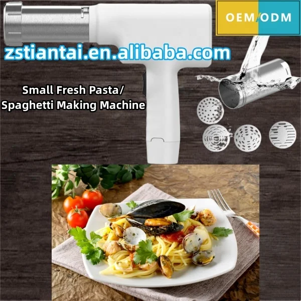 Fresh noodle pasta dough press portable type electric pasta and noodle maker rechargeable lithium ion cell pasta extruder