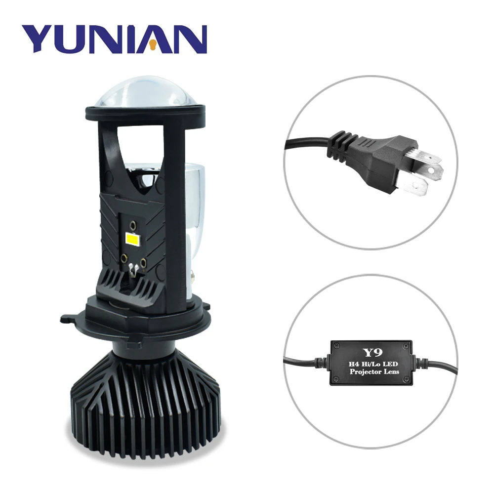Высокая мощность Y9 H4 9003 Canbus LED мини-проектор с вентиляторами 12V 8000Lm 60W 6000K белый светодиодный светильник автомобиль мотоцикл фары лампы