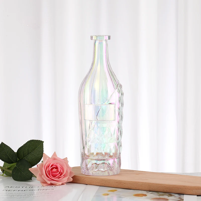 Hot Sale Transparent 375ml 500ml 750ml  Whisky Vodka Bottle with Cork
