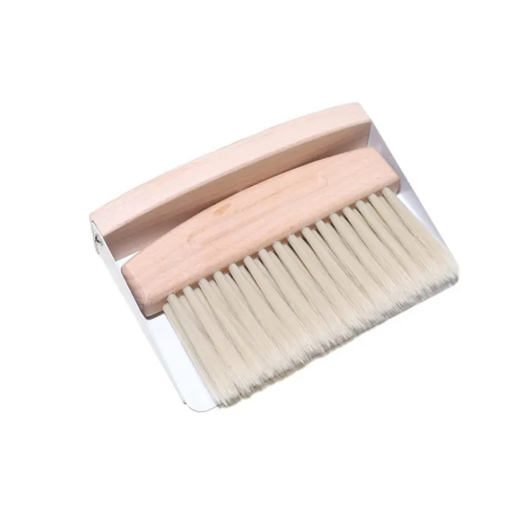 Small Beechwood Broom and Dust Pan Set Portable Cleaning Brush and Dustpan Combo with Natural Sisal