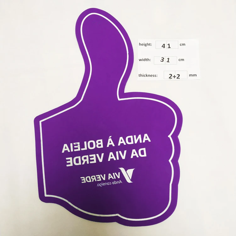 
Customized party supplies sports fans eva foam hand cheering mitt custom logo print big cheering foam thumb finger hand 