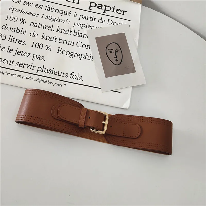 Лидер продаж, Женская эластичная лента из полиуретана с клипсой, Пряжка из сплава, широкий модный ремень для платья