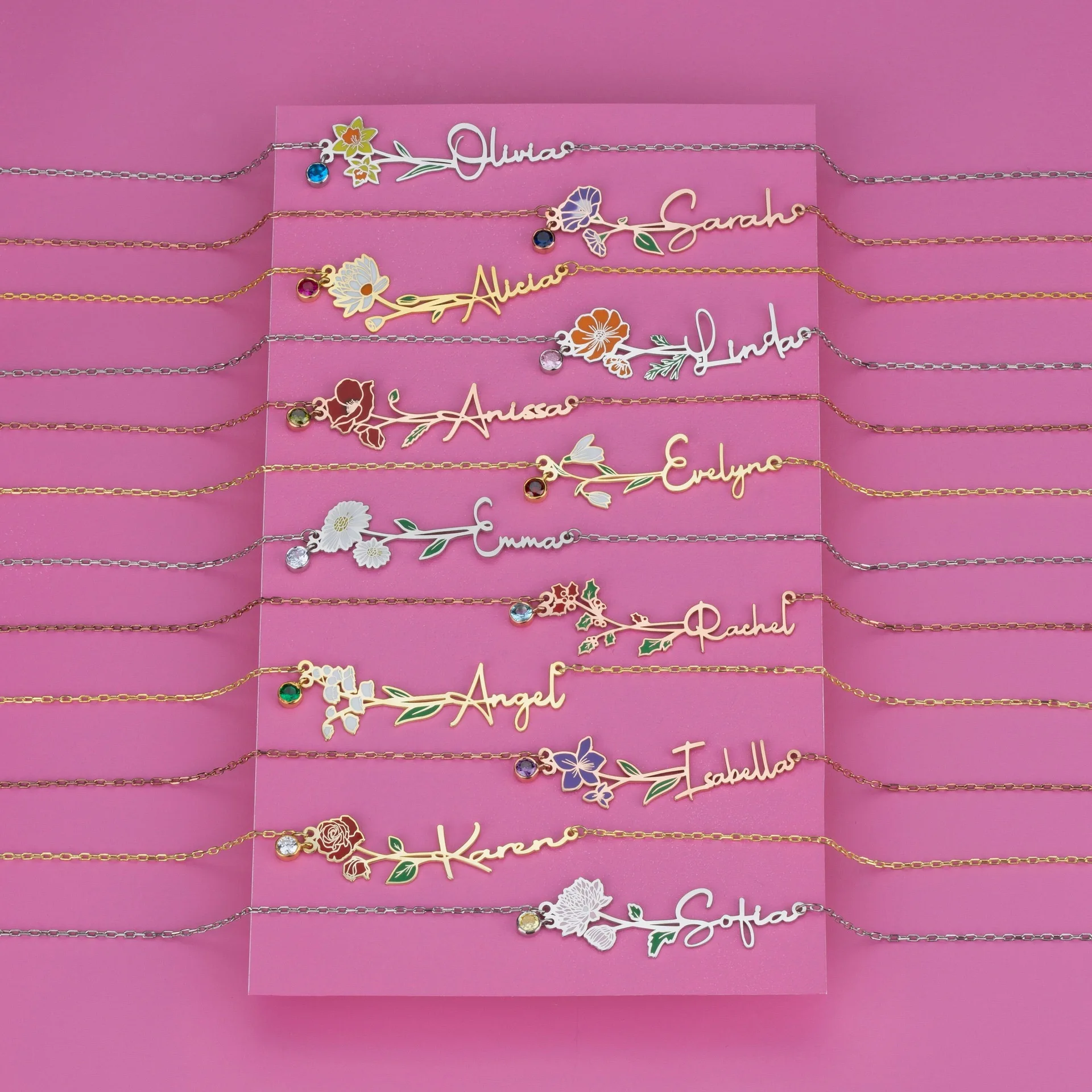 Fashion Custom name Colorful zircon Pendant necklace 18k gold plated stainless steel Butterfly  crown pendant women jewelry