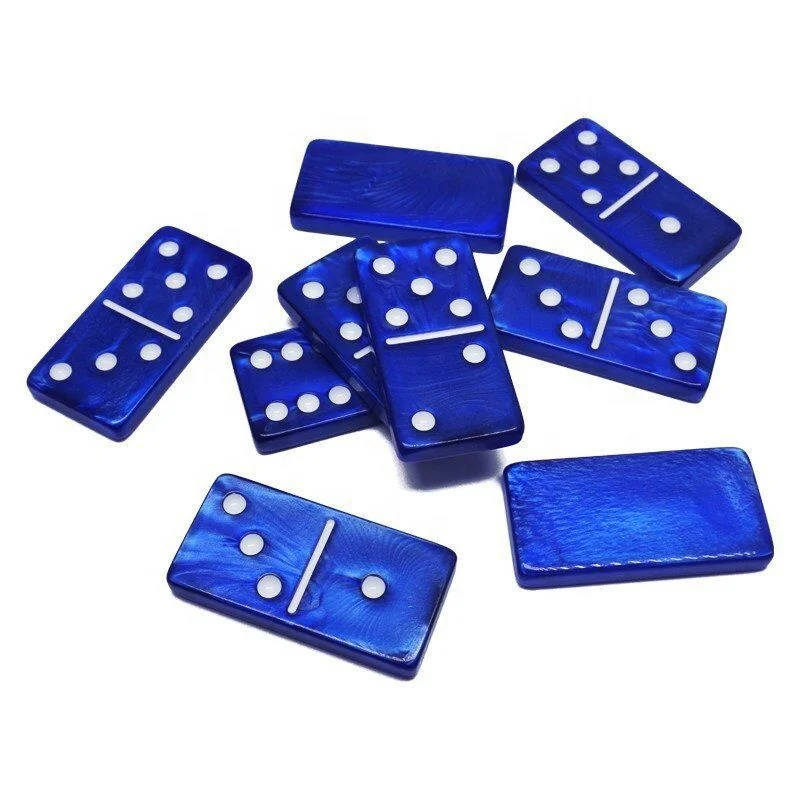 28 pcs Acrylic Dominoes Set glitter mahjong tile Plastic Dominoes Party Favor Classic Board Games