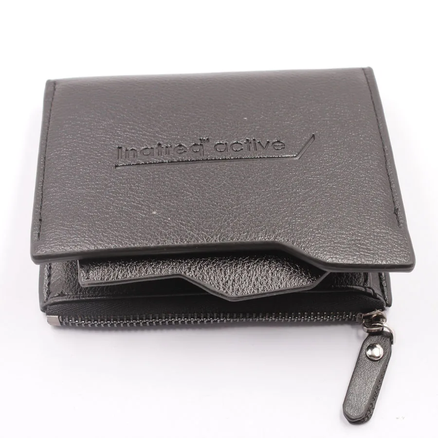 Compact Carbon Keychain organizer Holder Real Leather Man Wallet Gift Set