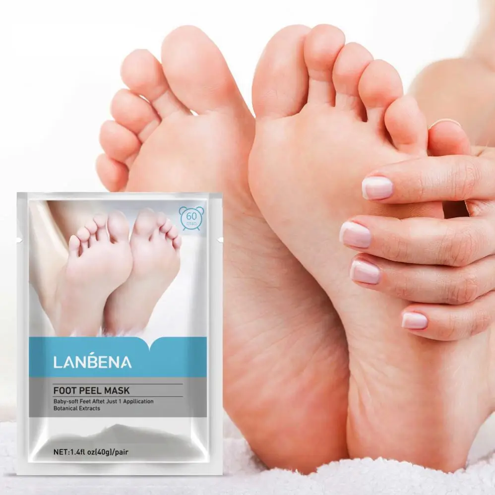 LANBENA Private Label Exfoliating Moisturizing Foot Peel Mask Sheet Adults Foot Care Products Female 3 Years 1.4 Fl.oz / Pair