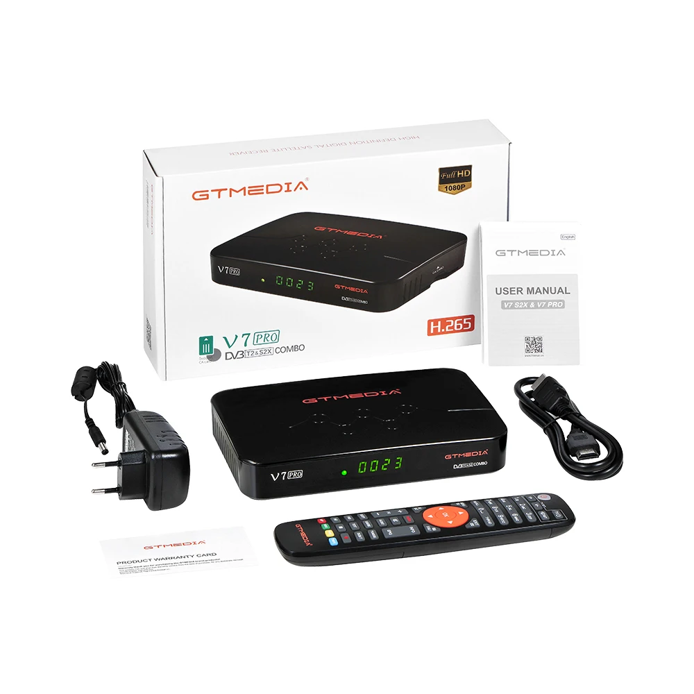 Original Gtmedia V7 Pro Carbono HD DVB-S2 Receiver Iks Sks Wifi Auto Biss Powervu Youtube Youporn Gtmedia V7 Pro