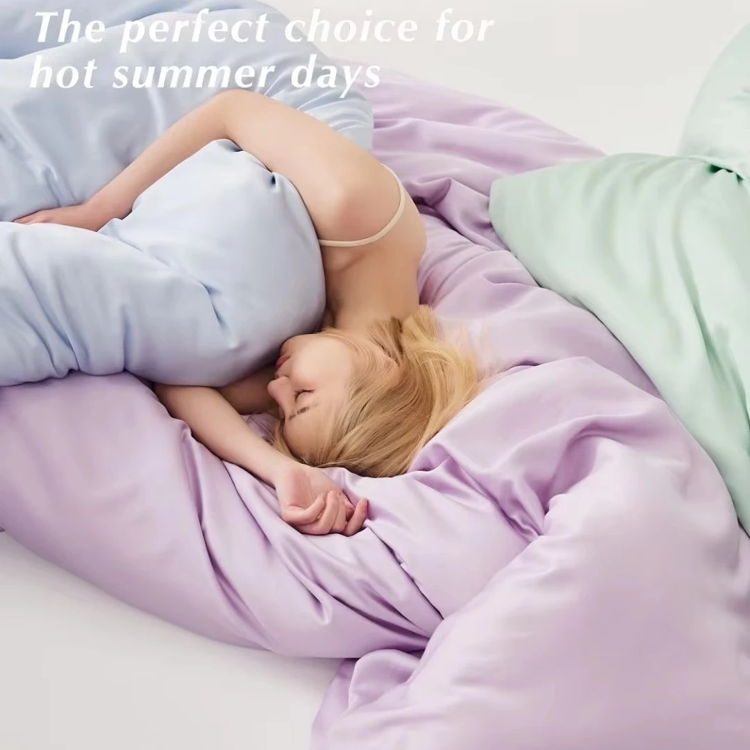 Natural 100% Tencel Duvet Cover Set Colorful Solid Quilt Bag Home Decor Linen 220*240cm ECO-Friendly Lyocell Home Bedding Covers