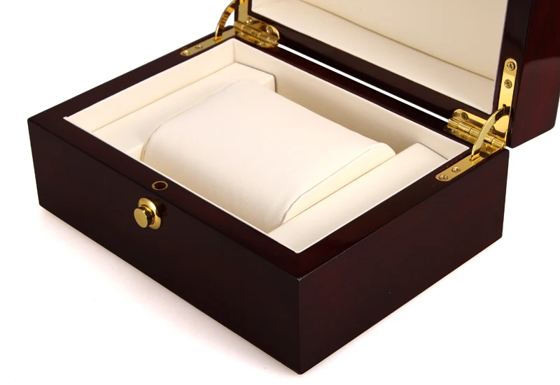 Custom Sale Most Popular Products Luxury Wooden Watch Case Single Slot Black Watch Box With Round Lock
