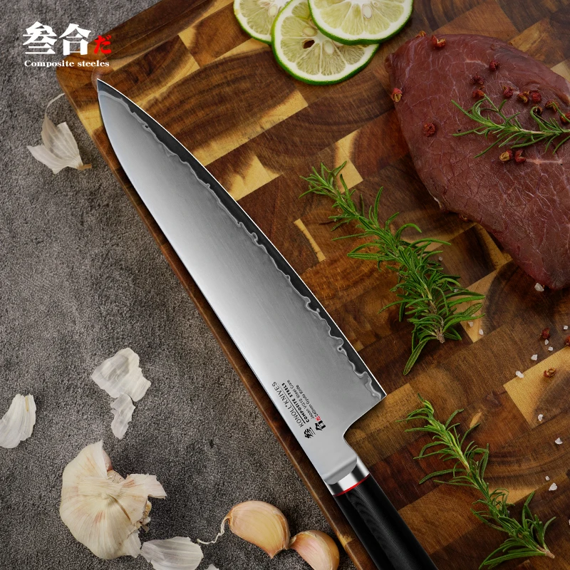 Нож gyuko 240 мм 3 слоя композитный стальной кухонный нож японский VG-10 сердечник G-10 Стекловолоконная ручка