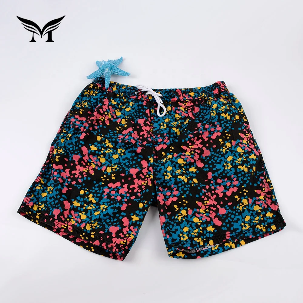 Latest design popular casual cotton floral printed hawaiian swimwear men beach shorts