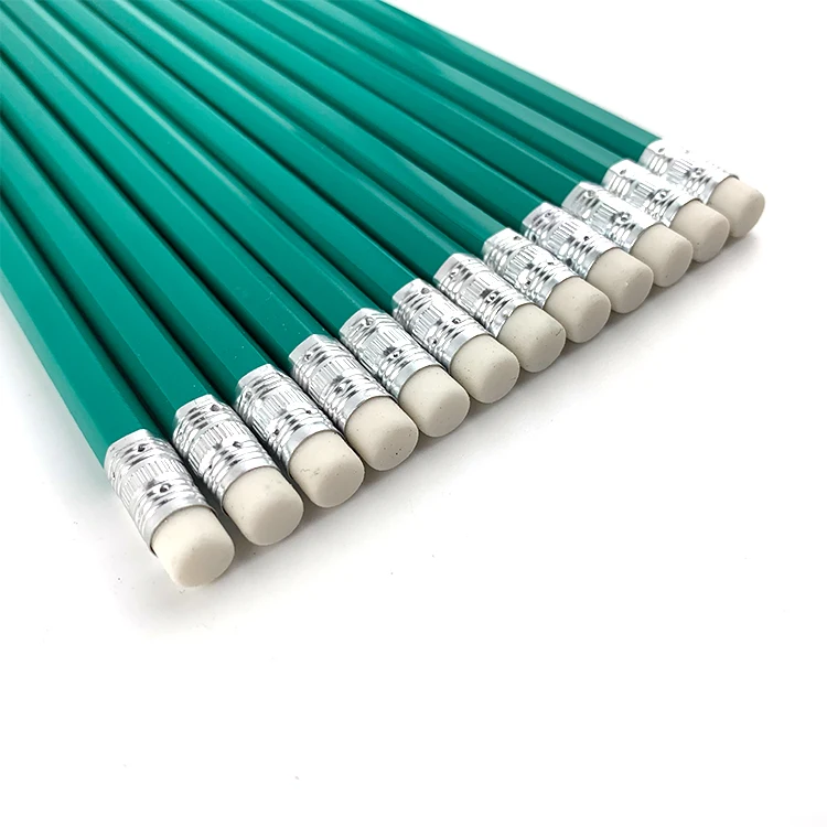 Wholesale good feedback 7.5 Inch Plastic HB Lead Pencils with Ring and White Eraser