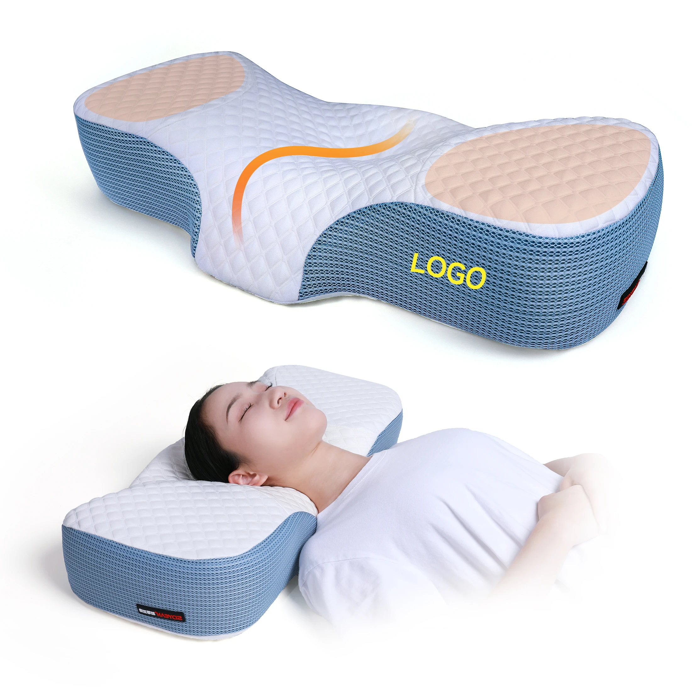 New multi-functional ergonomic OEM  ODM dual core Cervical protection Memory foam pillow sleep innovation pillow