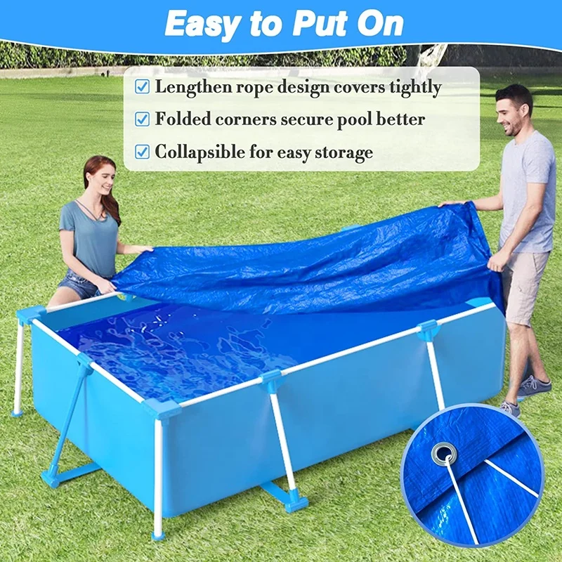120 X 80 inch Square outdoor PE patio waterproof plastic pvc inflatable swimming pool cover