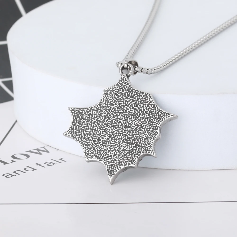 Wholesale Custom Gothic Halloween Turquoise Jewelry Punk Stainless Steel Spider Web Charm Pendant Necklace For Women Men