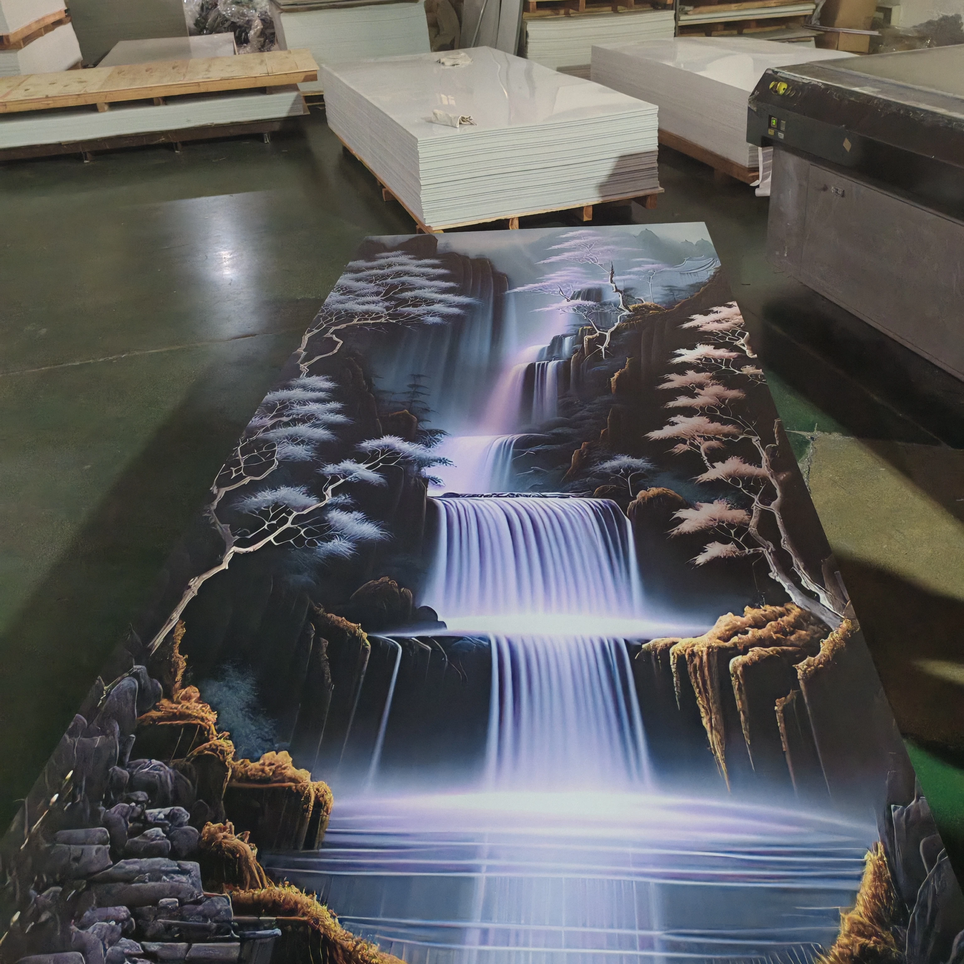 Provide sample Uv marble plastic board MDF board PET waterproof bamboo fiber 2mm 3D PVC wall panel