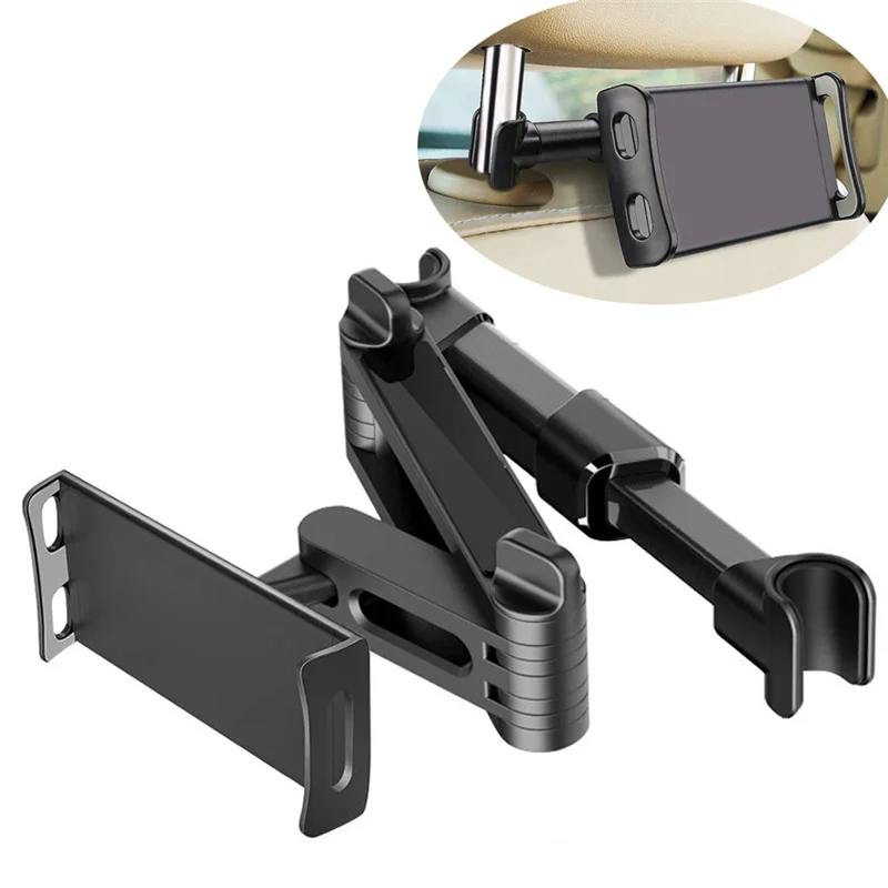 2023 Amazon Hot Selling 360 Degree Rotation Backseat Car Cell Mobile Phone Holder Rear Seat Telescopic Headrest Mount For Tablet