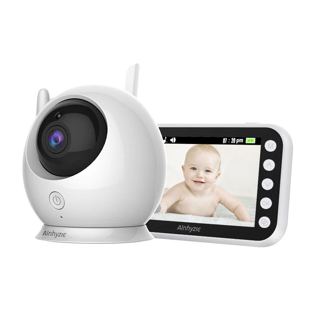 ABM100 4.3 Inch LCD Display Night Vision Wireless Baby Monitor Camera 2 Way Audio Temperature Monitor Video Baby Camera