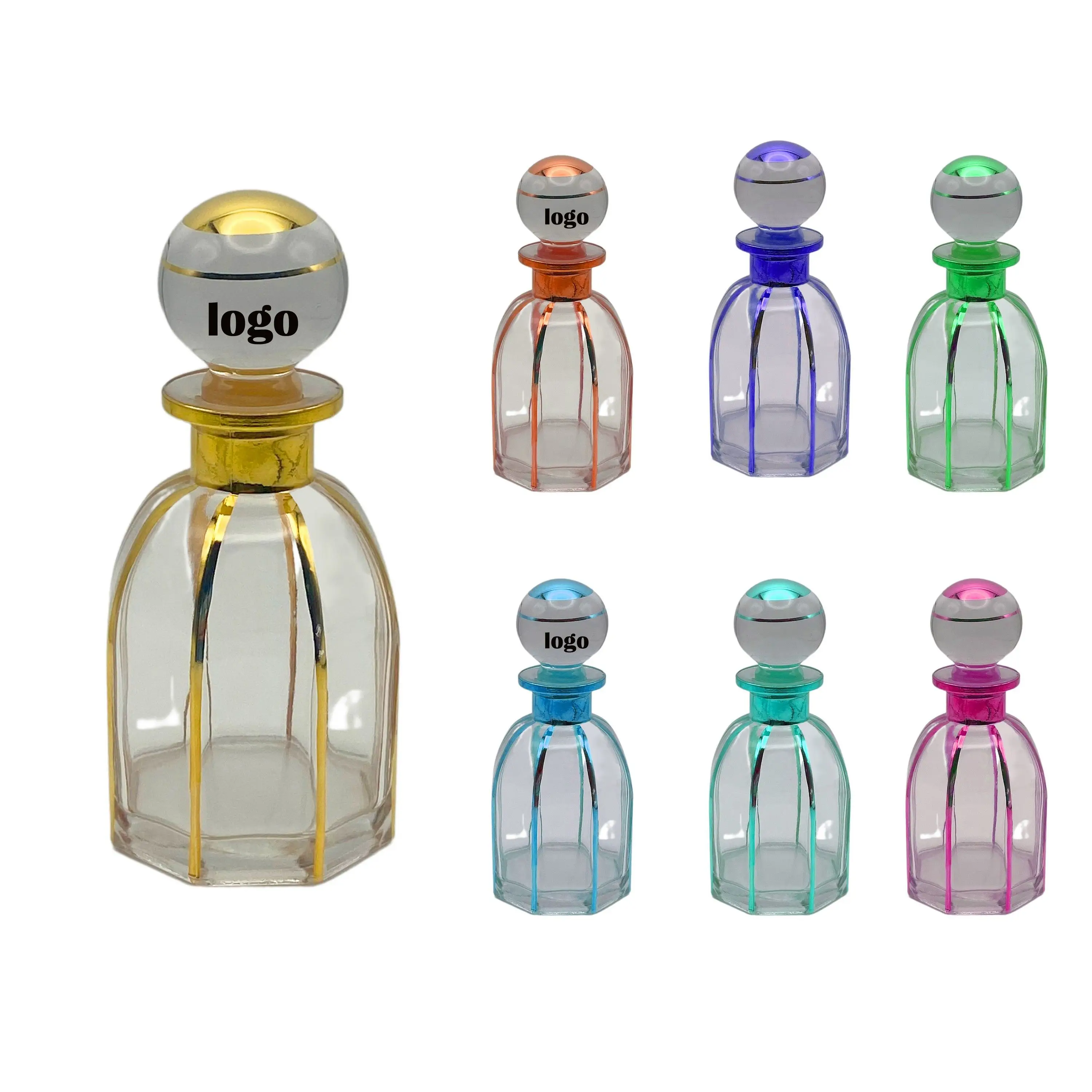 transparent glass bottle  real 18k gold hand painting pattern baking process