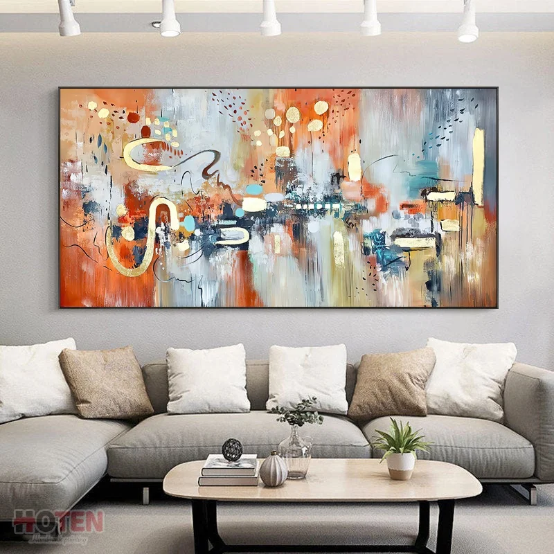 Large Wall Painting On Canvas Handmade Oil Abstract Art Decorative Pictures For Living Room Wall