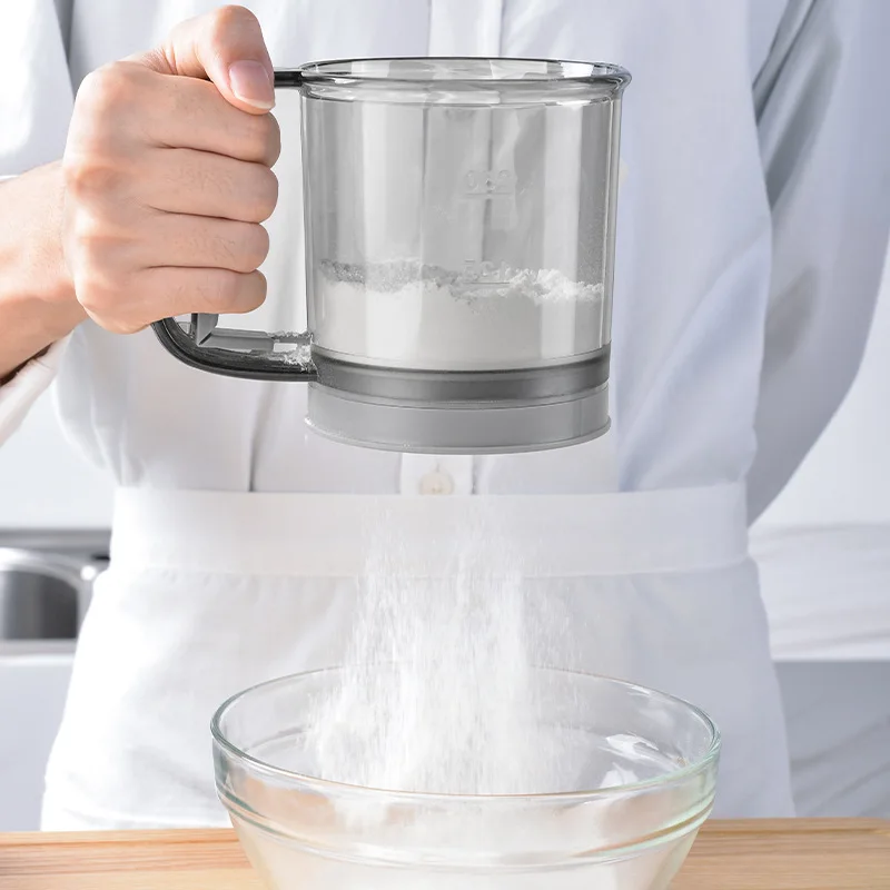 Baking Tool For Kitchen Accessories Multifunctional Sugar Powder Strainer Wholesale Cup Shape Flour Sieve Plastic Flour Sifter