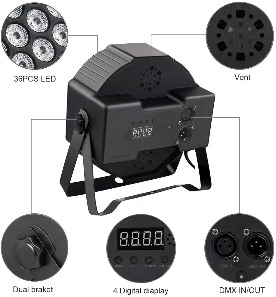 Лидер продаж 40 Вт 36 шт. RGB DJ дискотечное освещение с 7 режимами