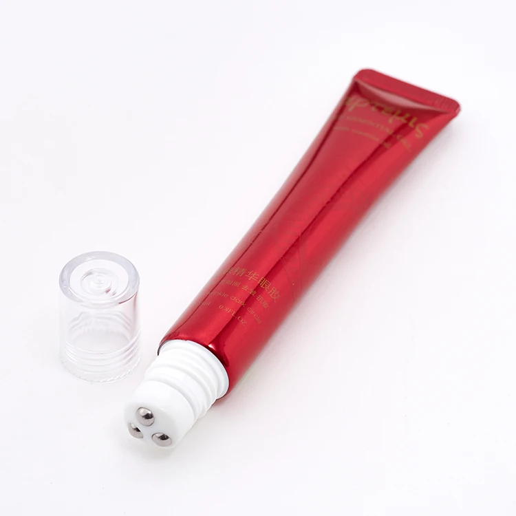 Cosmetic Packaging 15ml 20ml 30ml Roller Ball Eye Cream Tube With Stainless Steel Applicator