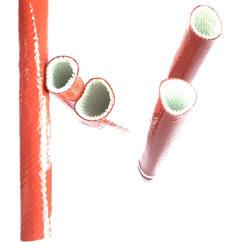 Flame Retardant Silicone Coat Fiberglass Sleeve for Wire harness /Fire Silicone fiberglass hose