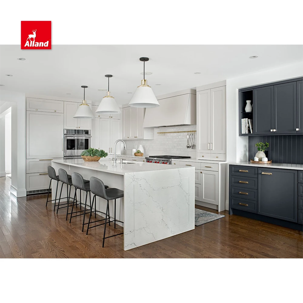 Белый Черный шейкер с встраиваемой панелью матовый лак из МДФ кухонный шкаф водопадом