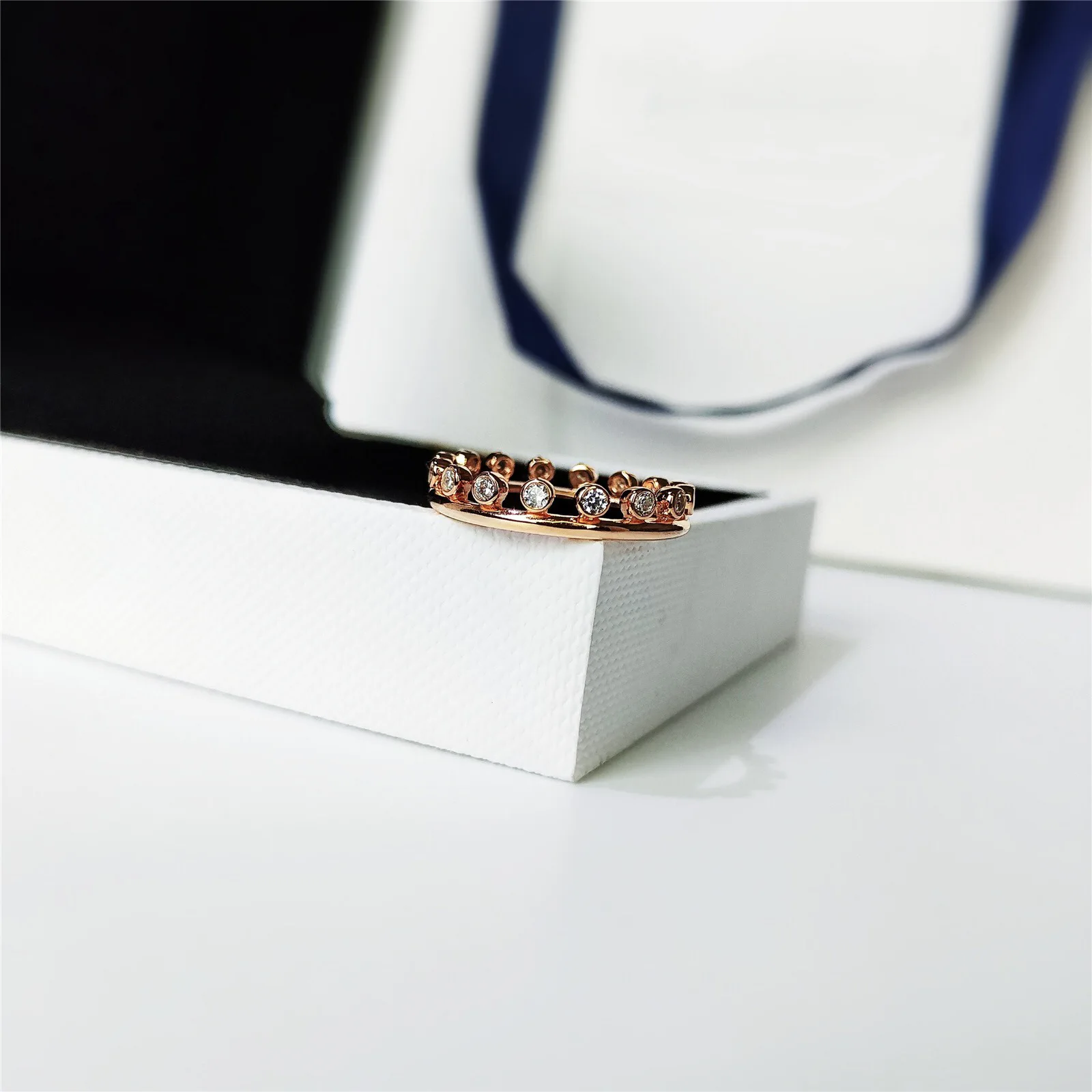 S925 silver drip note style design, personalized fashion, ring setting, gift giving for female couples, rose gold