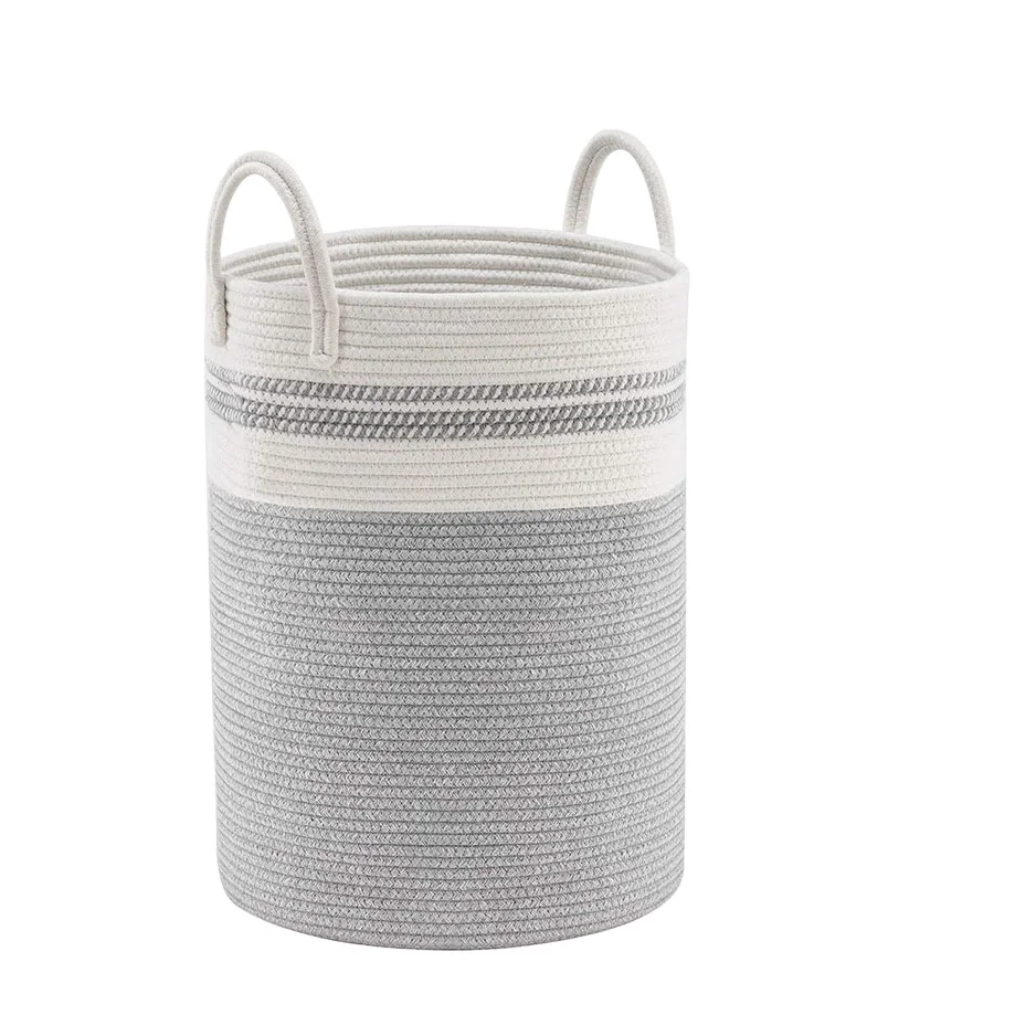 Large Capacity Laundry Hamper Woven Basket with Handles Bedroom Storage Basket for Blanket Clothes and Toys