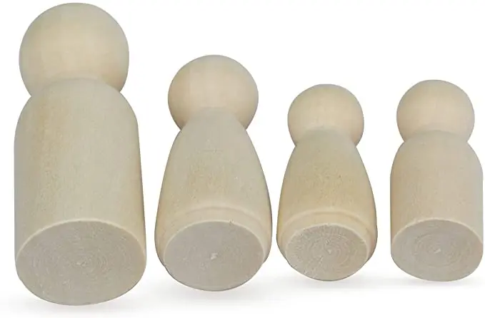 China Wholesale High Quality Unfinished Wooden Peg Dolls wooden figures toy Decorative Peg Doll People for Kids DIY Art Craft