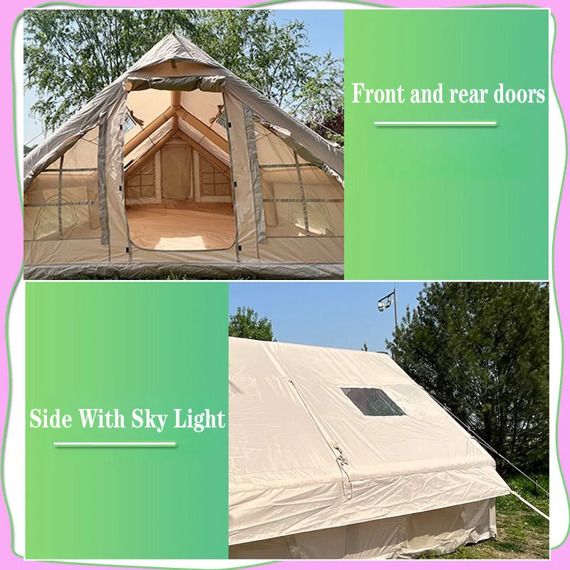 large camouflage floating camping air tent high pressure pvc skeleton a living big cube 4 man inflatable tent middle east
