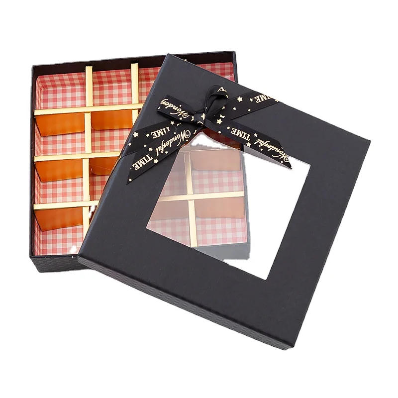 black special chocolate paper craft chocolate box with logo for chocolate pralines