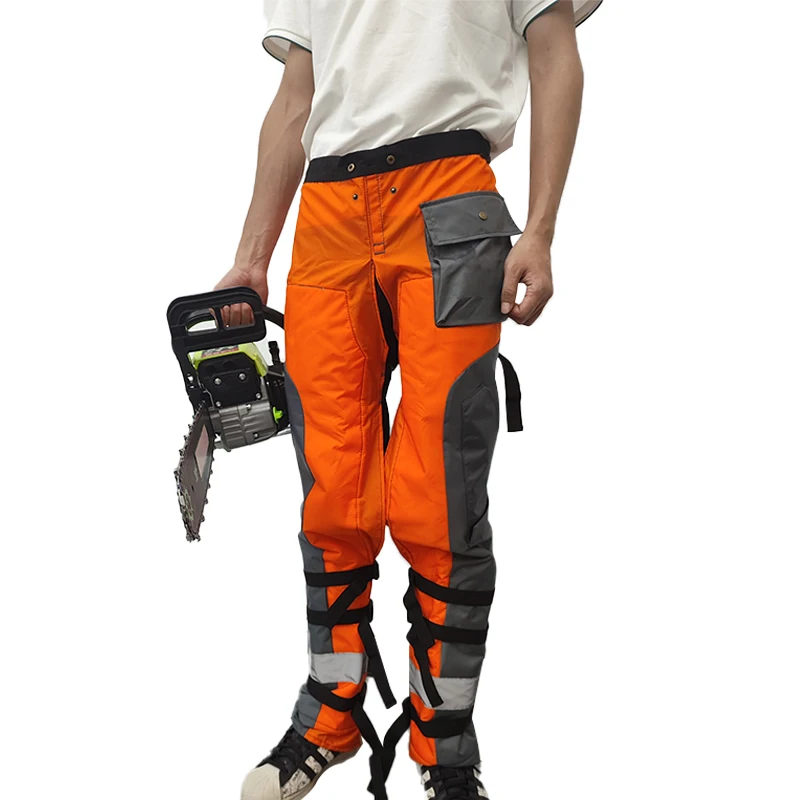 Gujia Lightweight Protective Adjustable Chainsaw Chaps Forest Apron Style Orange Leg Protection Safety  Wrap Chainsaw Pants