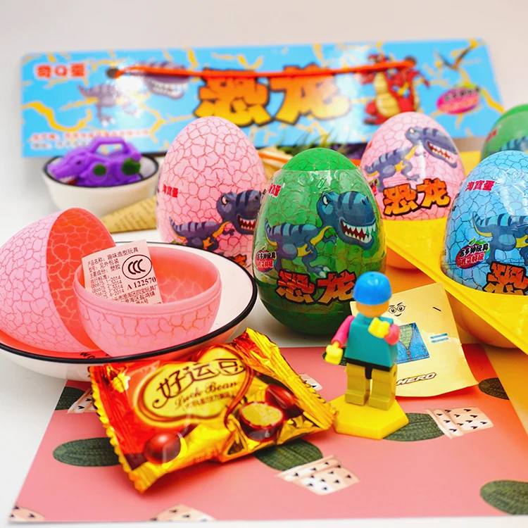 Funny surprise chocolate egg with biscuit candy toy