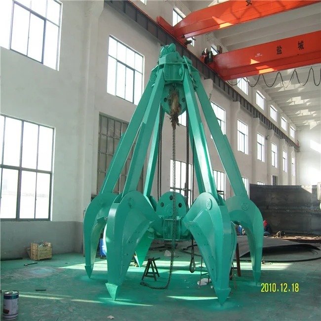 Stone And Mud Unloading Transfer 4 Rope Mechanical Multi Lope Orange Peel Grab