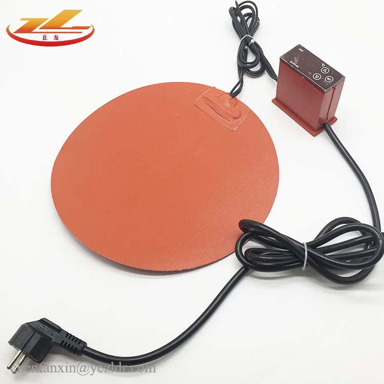 110V flexible round 400mm diameter silicone rubber heating pad heater 800w with 3M tape