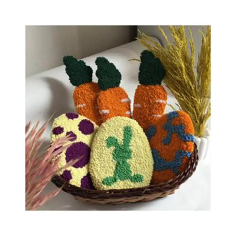Easter bunny costume Easter egg customized tufted mag rug punch needle coasters for cup holders