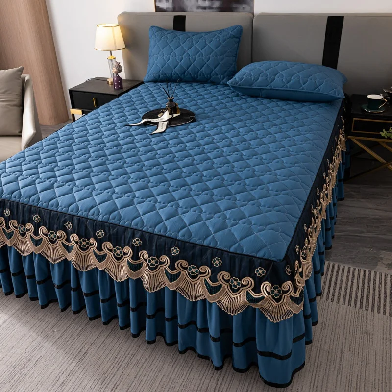 King Queen Dorm Single Size Bed Sheets Skirt with Elastic Belt Bed Skirt Set Home Hotel Bed Skirt Covers