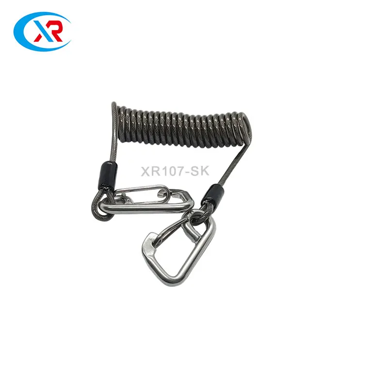 Fast shipment colors coated stainless steel wire keychain cable key ring safety tool lanyards