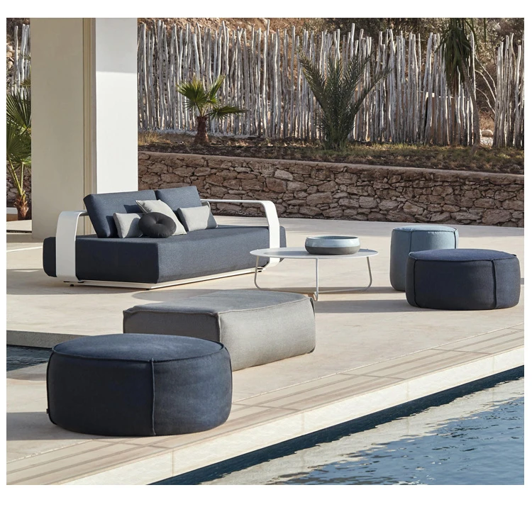 Nordic Outdoor Leisure Courtyard Villa Garden Stainless Steel Simple High-end Outdoor Sofa Furniture