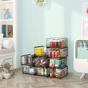 Hot sale 4 tier Sliding Closet Organizers Drawer Storage Shelves wire basket Metal Drawer Slid Clothes Storage Container