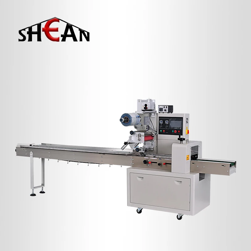Automatic biscuits cake bread candy Cookies Chocolate Bar Flow pillow Packaging machine