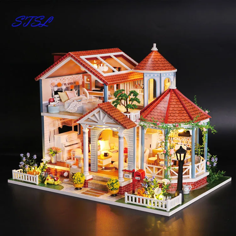 Детский образовательный 3D Деревянный Миниатюрный Кукольный дом «сделай сам» для взрослых, набор кукольных домиков