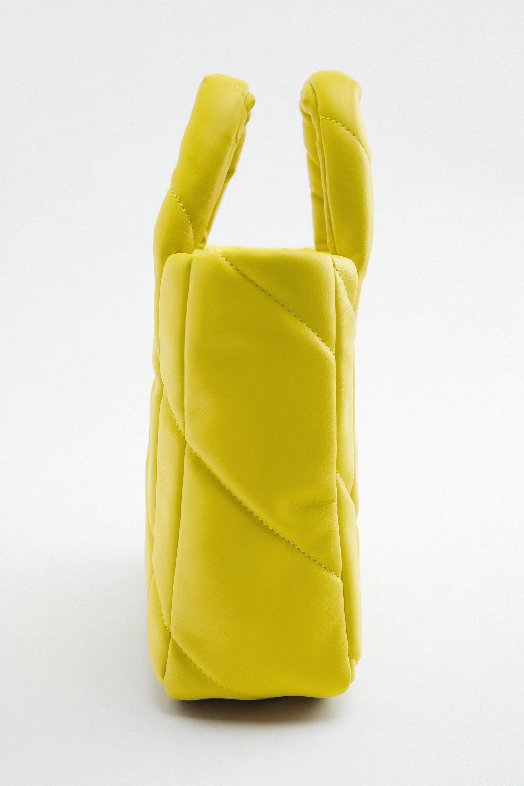 Sustainable Puffy Vegan Leather Women Shoulder Bag Crossbody Bag Designer Bag Neon Yellow