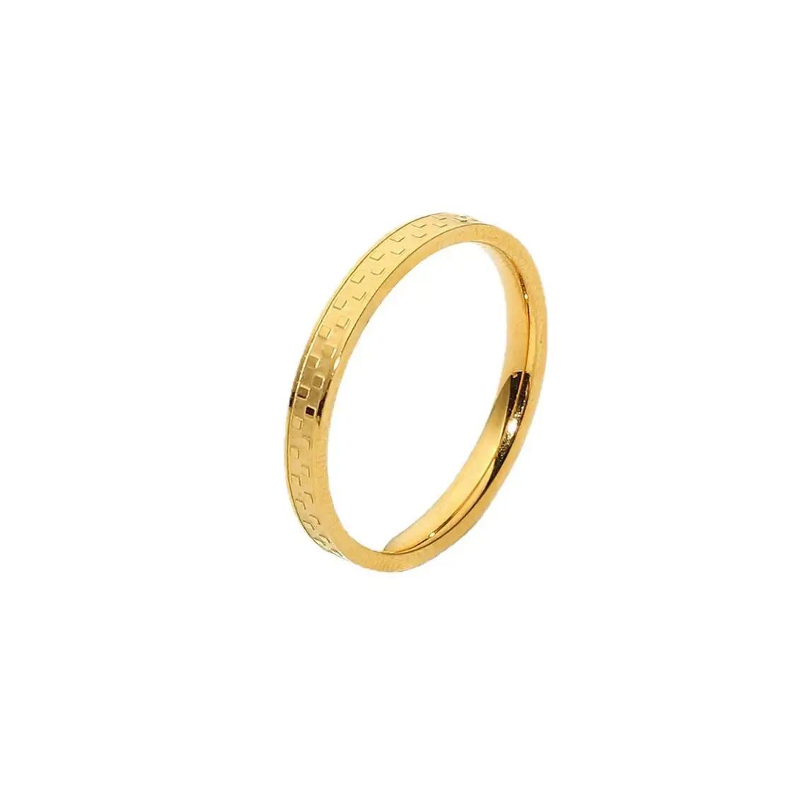 Hot Sale Simple Style Romantic Wedding Party Ring Gold Color Stainless Steel Woman Ring