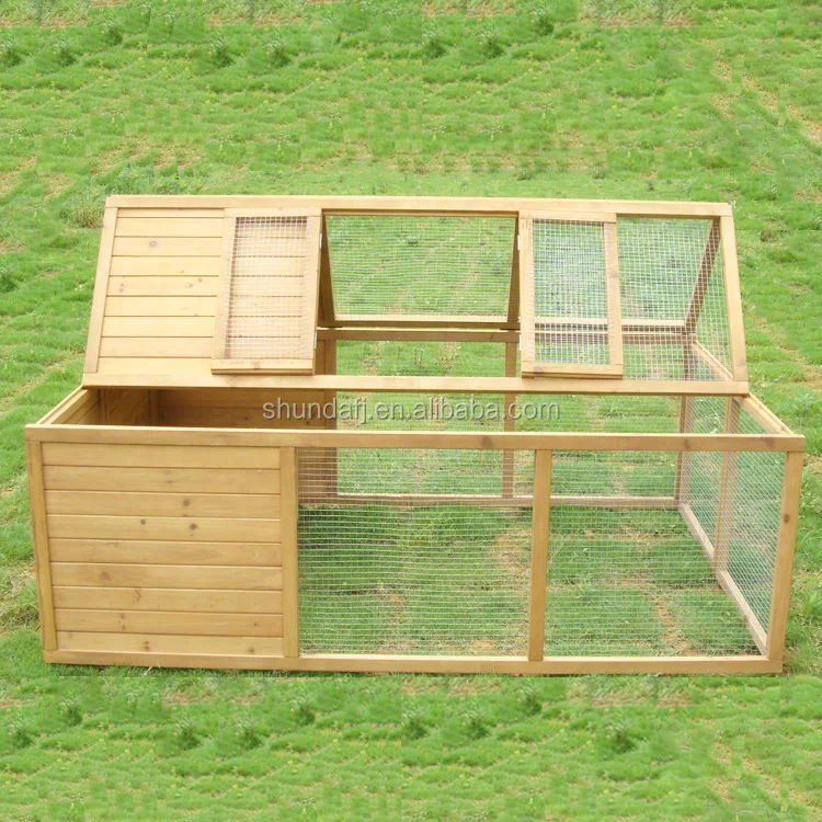 SDR017-01 Rabbit Hutch Wooden Cages For small Animals Rabbit Hutch Outdoor For 2 Rabbits